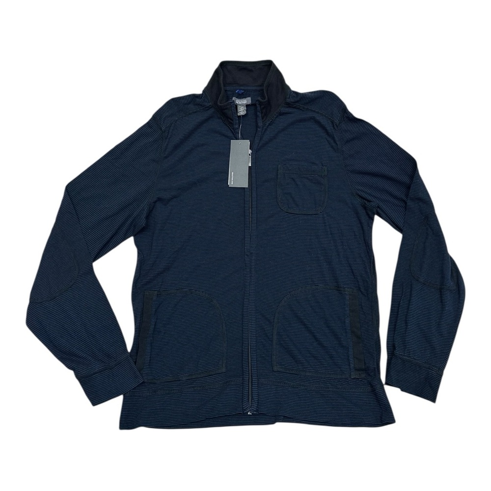 Kenneth Cole Reaction Blue Stripe Full Zip Sweater Jacket NWT - Mens XL